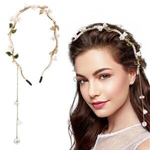 Flower Crown Boho Flower Headband for Women Girls, Princess Floral Headbands Hai